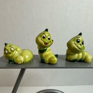 Set of 3 Ceramic Caterpillars.
